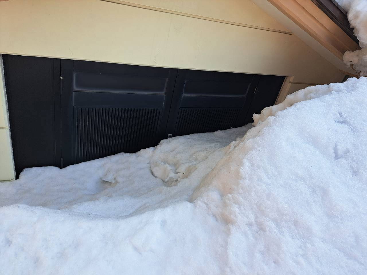 雪に覆われた出入口